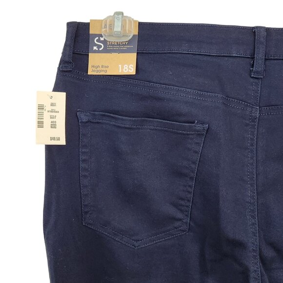 Aeropostale High Rise Pants Womens Plus 18 Short Blue Stretch Jegging Skinny New - Picture 8 of 9
